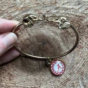 Gold elephant bangle, Alabama bracelet, Alabama crimson tide, gold Alabama bangl
